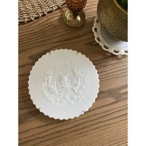 Vintage Imperial Milk Glass Plate Dutch Countryside Wind Mill With Hanger